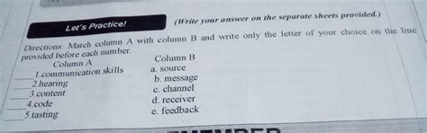 Match The Column A With Column B And Write Only The Letter Of Your