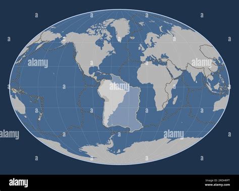 South American Tectonic Plate On The Solid Contour Map In The Fahey