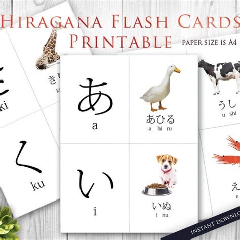 Hiragana Flash Card Learn Japanese For Beginner Digital Etsy