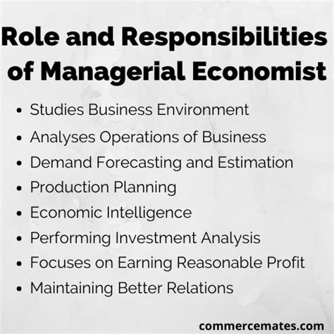 8 Role And Responsibilities Of Managerial Economist ﻿ Commercemates