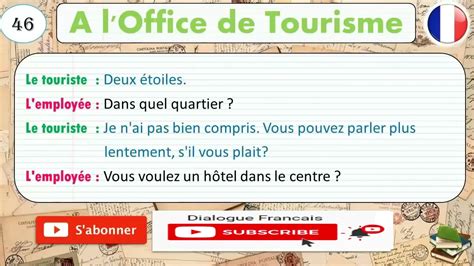 Dialogue En Français Nº 340 A l office de Tourisme YouTube