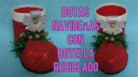 C Mo Hacer Botas Navide Os Con Botella Reciclado En Ornamentos