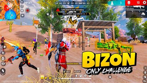 Only Bizon Gun Challenge In Ssolo Vs Squad 😱 R L Harshu Gaming Free Fire Max Youtube