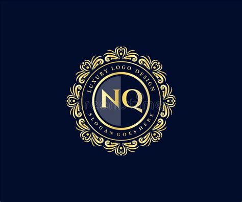 Nq Initial Letter Gold Calligraphic Feminine Floral Hand Drawn Heraldic