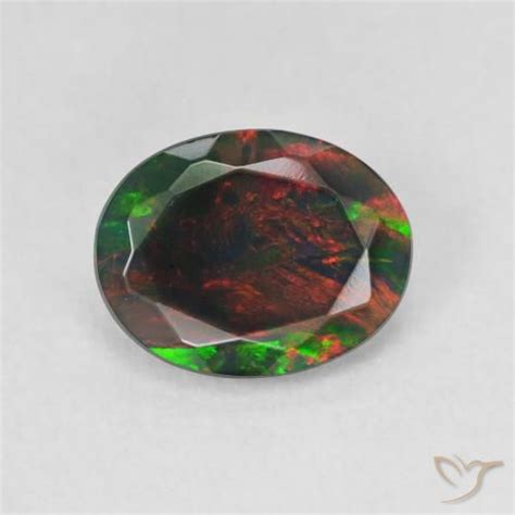 Carat Oval Cut Black Opal Loose Certified Gemstone From Ethiopia