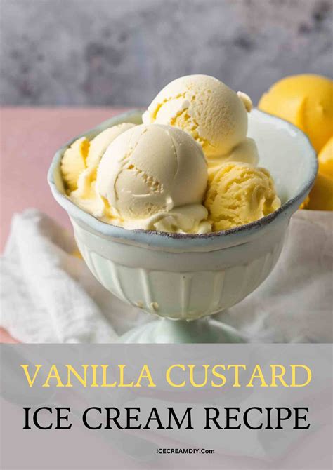 Vanilla Custard Ice Cream Recipe Ice Cream Diy Ice Cream Recipes