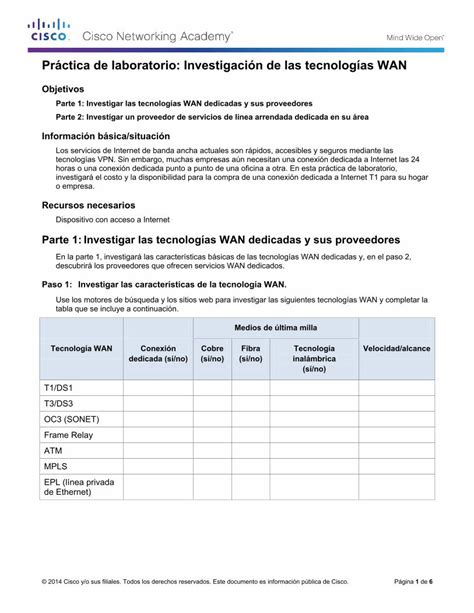 Pdf Pr Ctica De Laboratorio Investigaci N De Las Tecnolog As Wan