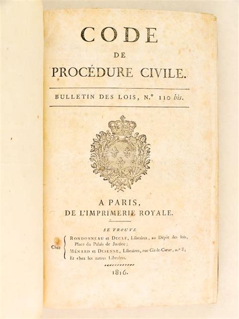 Code De Proc Dure Civile Bulletin Des Lois N Bis By