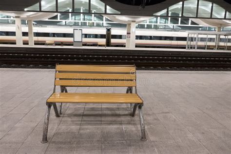 Wooden Seat At The Train Station Stock Photo Image Of Inside