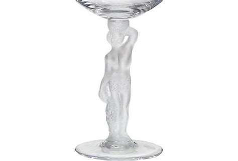 Art Deco Frosted Cherub Nude Wine Stems Set Of Six At StDibs Frosted Stem Wine Glasses Art
