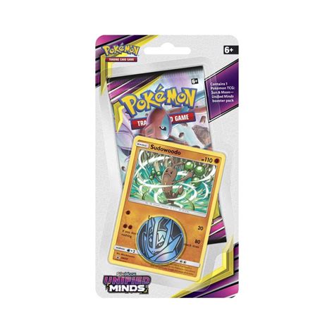 Pokémon Tcg Sun And Moon—unified Minds Booster With Sudowoodo Foil Card And Coin Pokémon Center