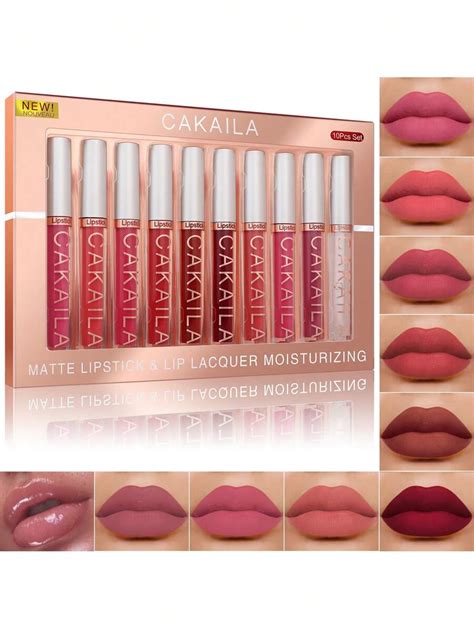 Cakaila Matte Lip Gloss Set 10pcs Long Lasting Wear Waterproof Liquid