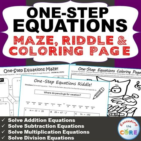 Free Solving One Step Equations Worksheet Puzzle Download Free Solving