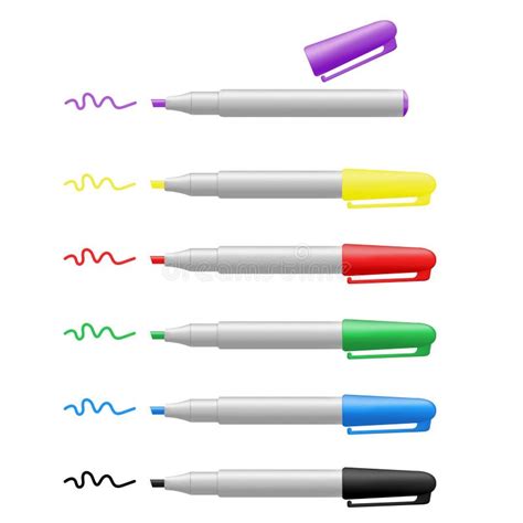 Set Of Colored Markers Vector Illustration Stock Vector Illustration