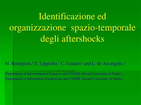 PPT Identificazione Ed Organizzazione Spazio Temporale Degli