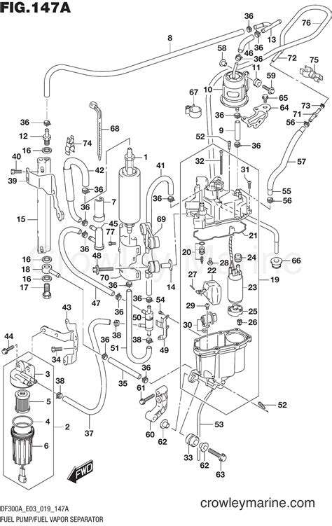 FUEL PUMP FUEL VAPOR SEPARATOR Serial Range Four Stroke Outboard 250