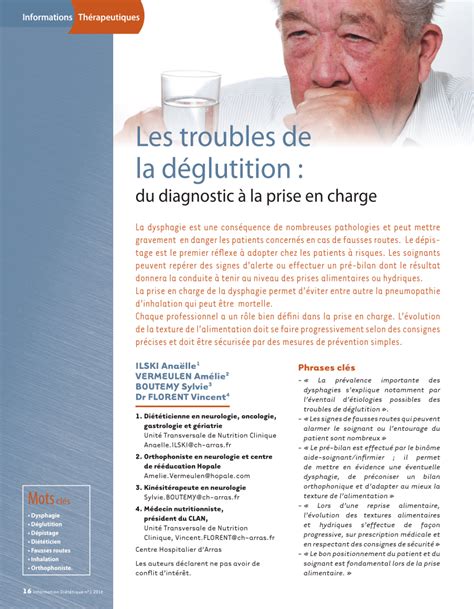 PDF Les troubles de la déglutition du diagnostic à la prise en charge