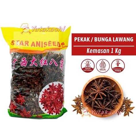 Jual Pekak Bunga Lawang 1kg Whole Star Anise Pekak Utuh Yutakachi