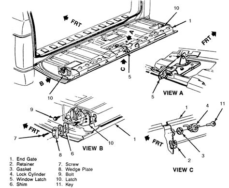 Chevy S10 Tailgate Parts Diagram