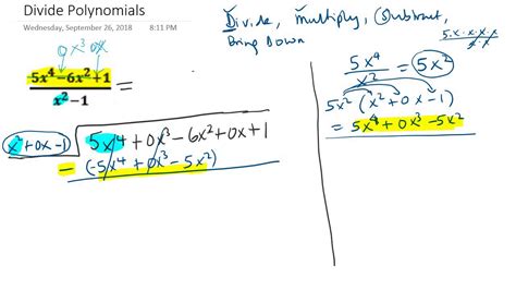 Dividing Polynomials With Missing Terms Youtube