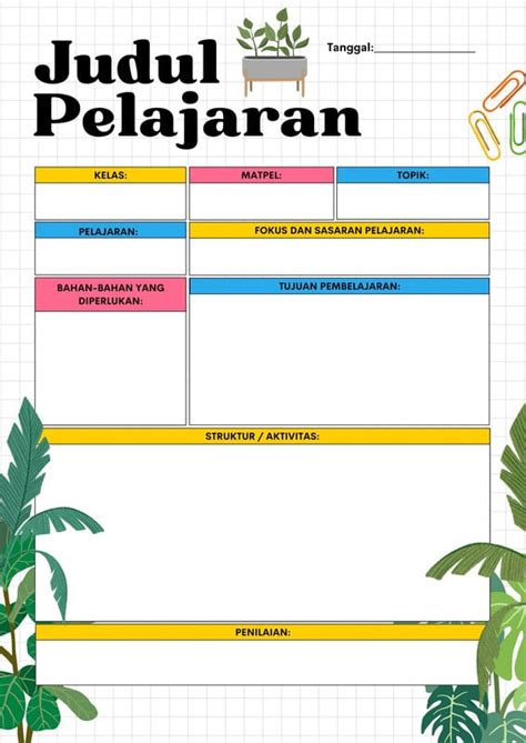 Contoh Rencana Pelaksanaan Pembelajaran Rpp Canva