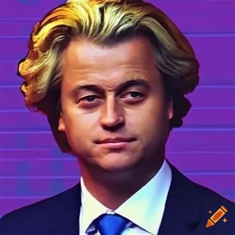 Dutch Politician Geert Wilders In Vaporwave Style 1995 On Craiyon