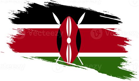 Kenya Flag With Grunge Texture Png