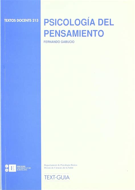 Psicología Del Pensamiento Gabucio Cerezo Fernando 9788483382165