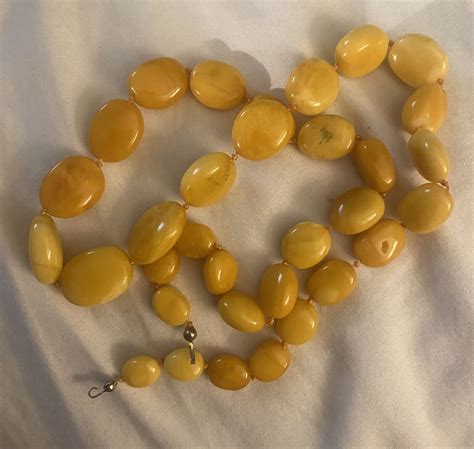 Vtg Egg Yolk Amber Necklace For Repair Gem