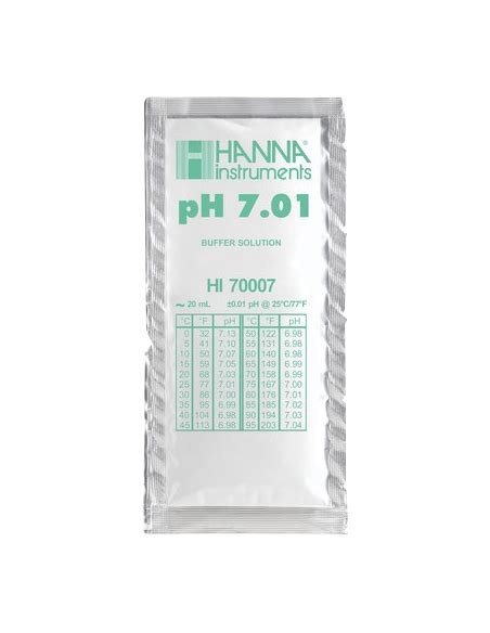 Hanna Solution Tampon PH 7 01 25 Sachet De 20 ML