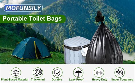 Mofunsily 80 Portable Toilet Bags Thickened Biodegradable 8 Gallon