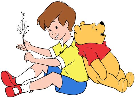 Clip Art Of Christopher Robin And Winnie The Pooh Sitting Back To Back Christopherrobin Winn