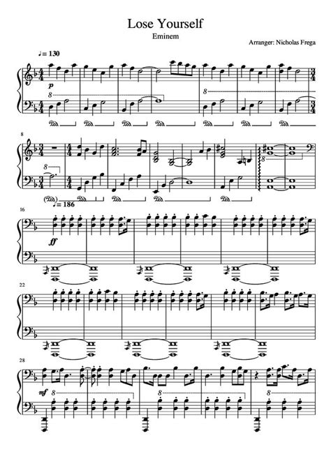 Eminem - Lose Yourself free sheet music by Eminem | Pianoshelf