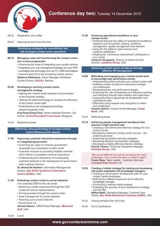 Government Contact Centres Middle East Summit Pdf