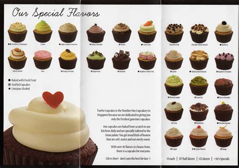 9 Menu Flavors Cupcakes Photo Cupcake Cake Flavors List Cupcake Menu