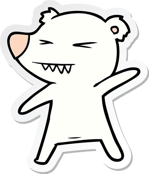 Sticker Of A Angry Polar Bear Cartoon Vector Art At Vecteezy