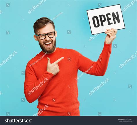 Happy Excited Man Orange Shirt Laughs Stock Photo 1751212922 Shutterstock