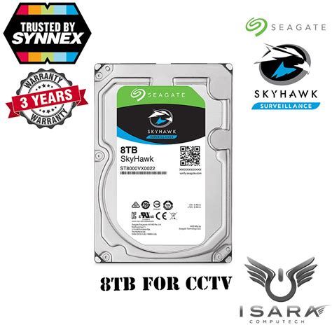 Seagate Skyhawk 8tb Surveillance Hdd For Cctv St8000ve001 Shopee