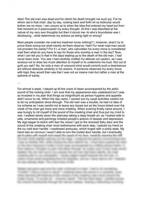 English Short Story Assignment English Year 12 Wace Thinkswap