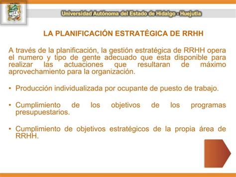 Planeacion Estrategica De Recursos Humanos Ppt