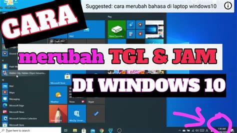 Cara Merubah Tgl Dan Jam Di Windows Youtube