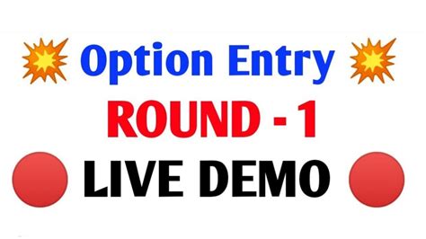 KCET OPTION ENTRY LIVE DEMO YouTube