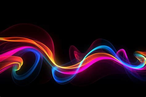 Premium Ai Image Neon Color Single Line Effect Black Background