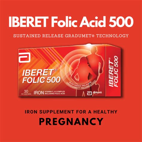 Abbott Iberet Folic 500 30 S Iron Supplement Lazada