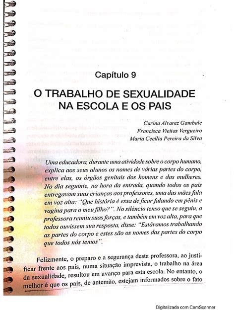 O Trabalho De Sexualidade Na Escola E Pais Pdf