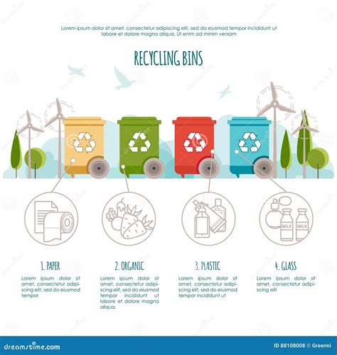 Ricicli I Recipienti Infographic La Gestione Dei Rifiuti E Ricicla Il