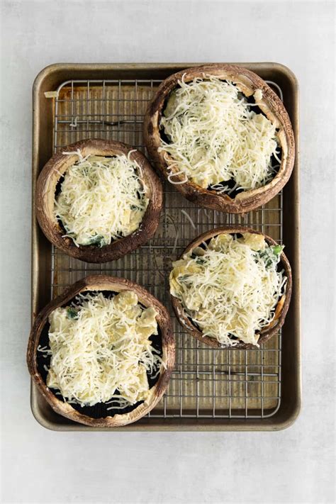 Spinach Artichoke Stuffed Mushrooms The Cheese Knees