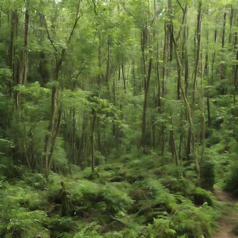 Un Bosque Con Un Camino De Tierra Y Rboles Con Un Camino De Tierra En