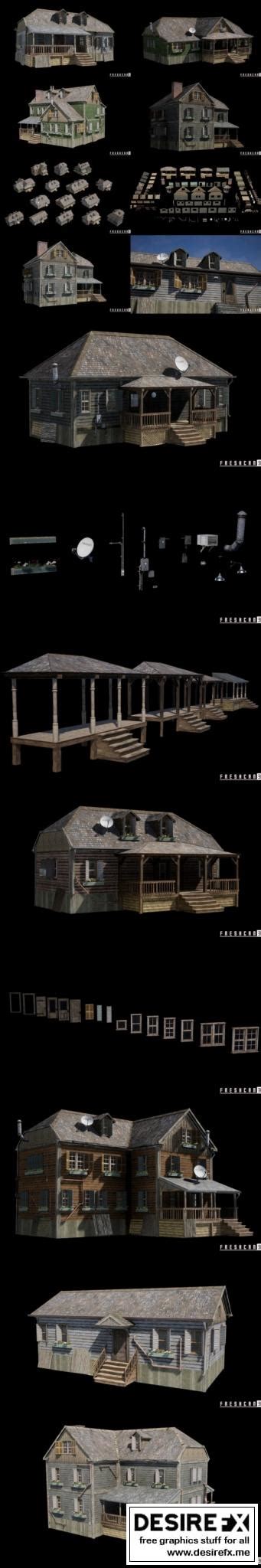 Desire FX 3d Models Unreal Engine Village Houses Pack