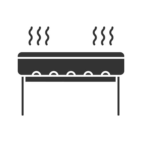 Charcoal Barbecue Grill Glyph Icon Silhouette Symbol Negative Space